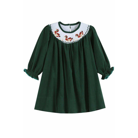 Green embroidery dress (3-6years)