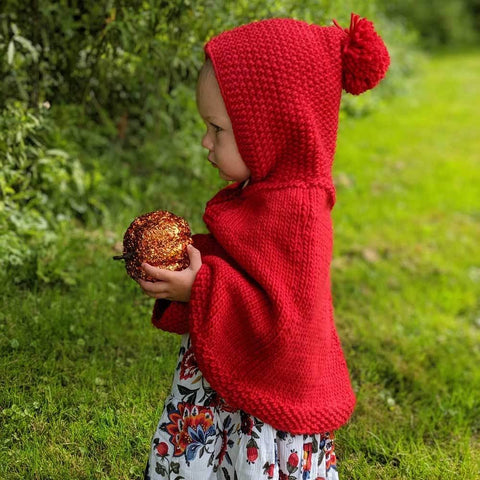 Red hooded poncho (2-4 years)