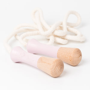 Pink Wooden handle skipping rope