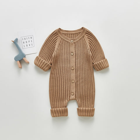 Nude Long sleeved knitted Jumpsuit (9-12 months)