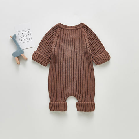 Camel Long sleeved knitted Jumpsuit (9-12months)