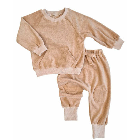 Nude Towelling Unisex tracksuit set (1-4years), Two piece set, Winter, Autumn