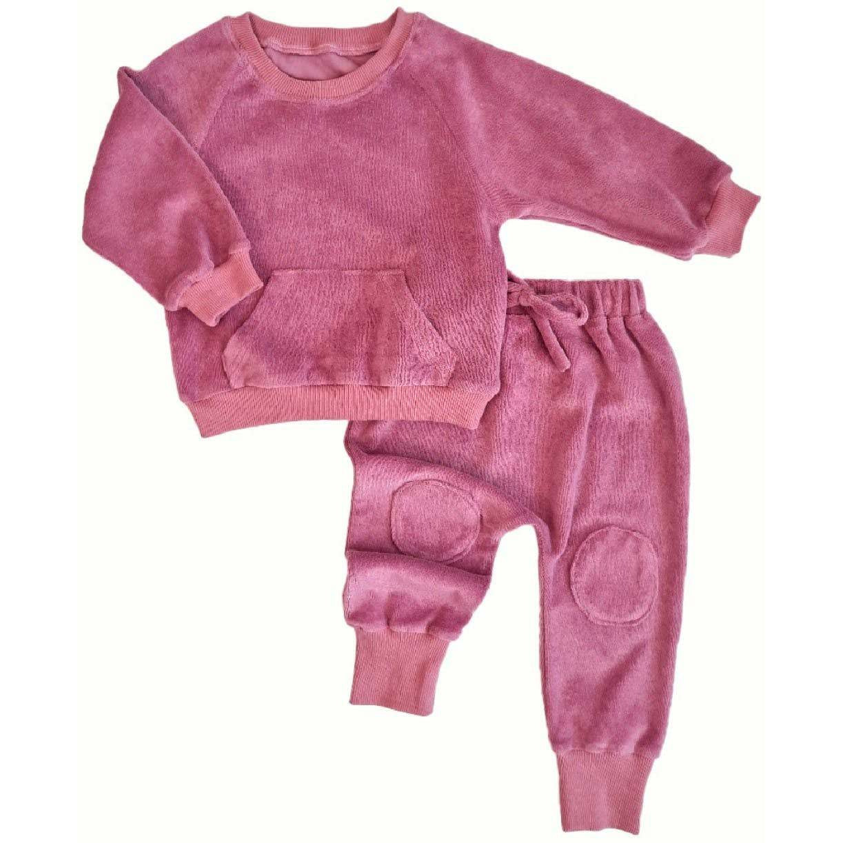 Pink towelling Unisex tracksuit set (1-4years)