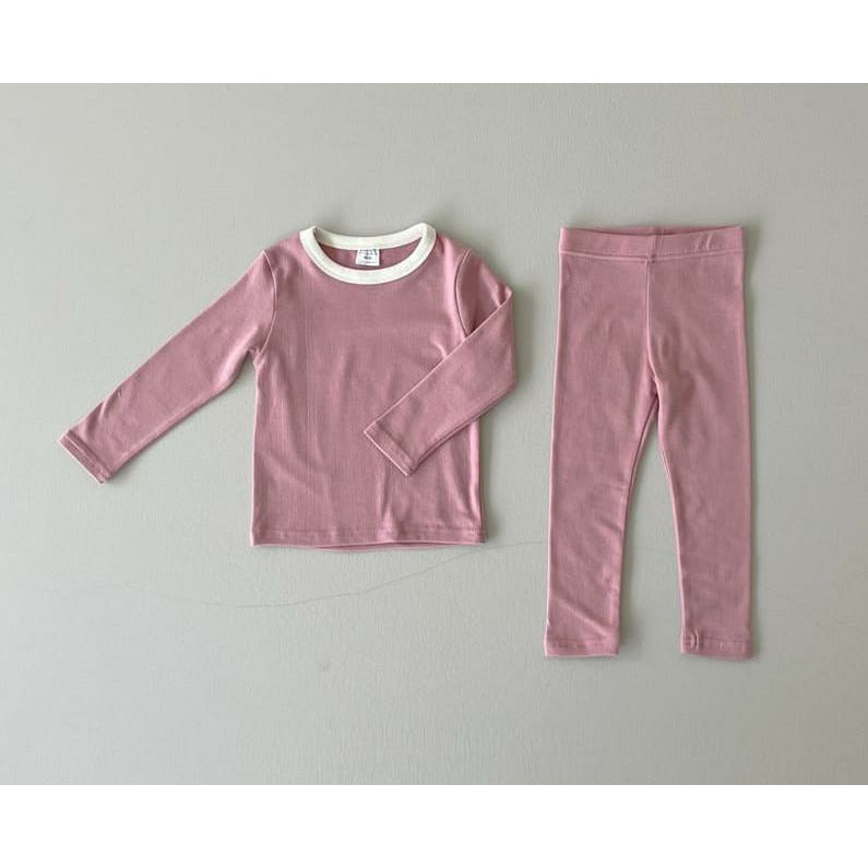 Pink soft-touch top+bottom set (3-4 years)