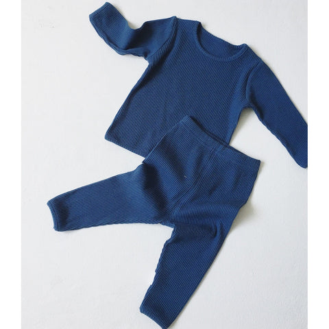 French Navy-Blue Ribbed two piece 2-4years
