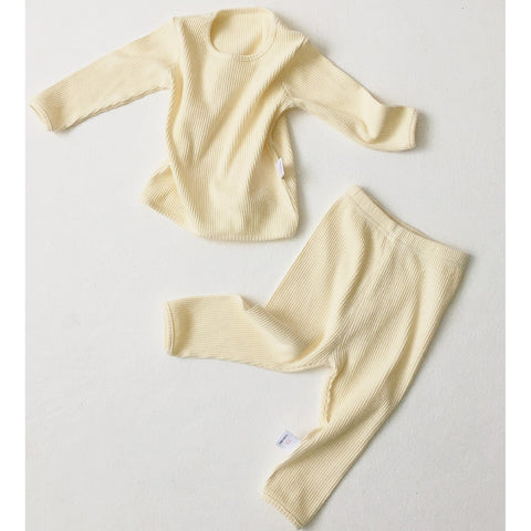 White chocolate Ribbed two piece 9-12months, 2-4years
