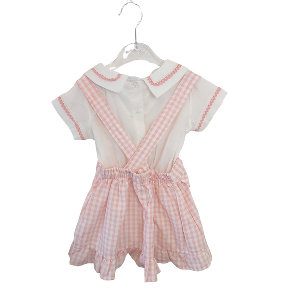 Two-Piece Pink Check Dress Set (9-24M)