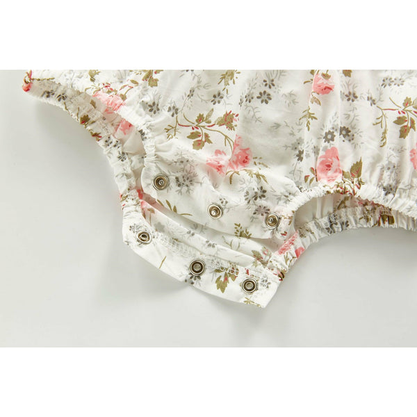 Floral romper with lace collar and hat (6-12months)